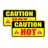 2Pack Caution Hot Decal Self Adhesive Sticker for ‌Car Machine