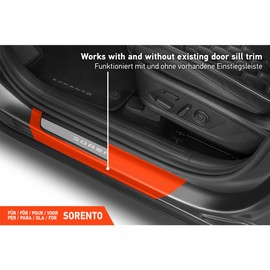 Luxshield Car Door Sill Protector for Kia Sorento 4 (IV) MQ4 I 2020-2026 - Protective Film Car Door Accessories Trim Paint Protection Film Transparent