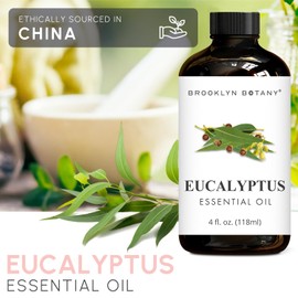 Brooklyn Botany Eucalyptus Essential Oil - Huge 4 Fl Oz - 100% Pure and Natural - Premium Grade with Dropper - for Aromatherapy and Diffuser
