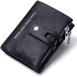 Gofelt Wallet Wallet for Men and Women, Cowhide Leather, Bi-folded, Genuine Leather, Coin Purse, 2 Pockets, Holds 18 Cards, Large Capacity, Made in Japan, Round Zipper, Business Gift, Black