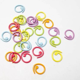 Baoswi 60Pcs Metal Stitch Markers Helical-Shaped Crochet Markers Ring Multicolor Crochet Locking Markers for Knitting and Crocheting (6 Colors)