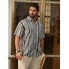 Hardaddy Men's Striped Shirts Casual Short Sleeve Button Down Summer