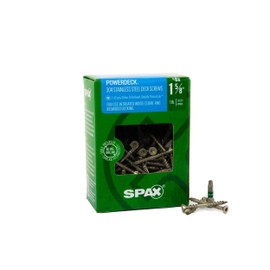 SPAX #8 x 1-5/8" Exterior Trim Head Stainless Steel Wood Deck Screws Powerdeck Torx T-Star Plus (170 EA) 1 LB Bit Included Double Threaded Rust Resistant