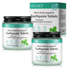 Yecuce Non Fluoride, Hydroxyapatite,Whitening Toothpaste -Freshens Breath, FightsPlaque-CocoMint Jasmine Neem, (60 Tablets) Oral - Specification: Nano Hydroxyapatite Toothpaste (150 tablets)*2