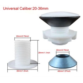 RecDec 4 Pack Kitchen Sink Hole Cover White 1.5'' Cap Screw Mount Stopper Plug with Rubber Sealing Washer for Wash Basin Tap Soap Dispenser Faucet Top Holes Bathroom