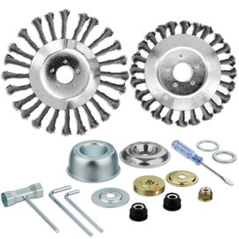 IRONHIT 6 Inches + 8 Inches Inch Steel Wire Trimmer Head, Weedeater Wheel Brush Cutter, Trimmer Blade Head for Weedeater, Compatible with Husqvarn, Sthl, with 25.4mm/1inch Arbor (6 inches + 8 inches)