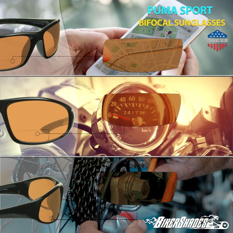 Bikershades Bifocal Safety Sunglasses Protection Sport Wrap Around Reader Cycling
