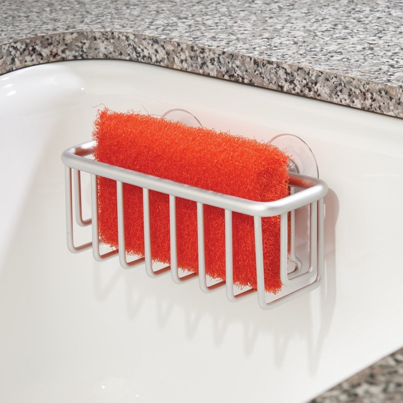 InterDesign Metro Rustproof Aluminum Suction Sponge Holder for Kitchen Sink