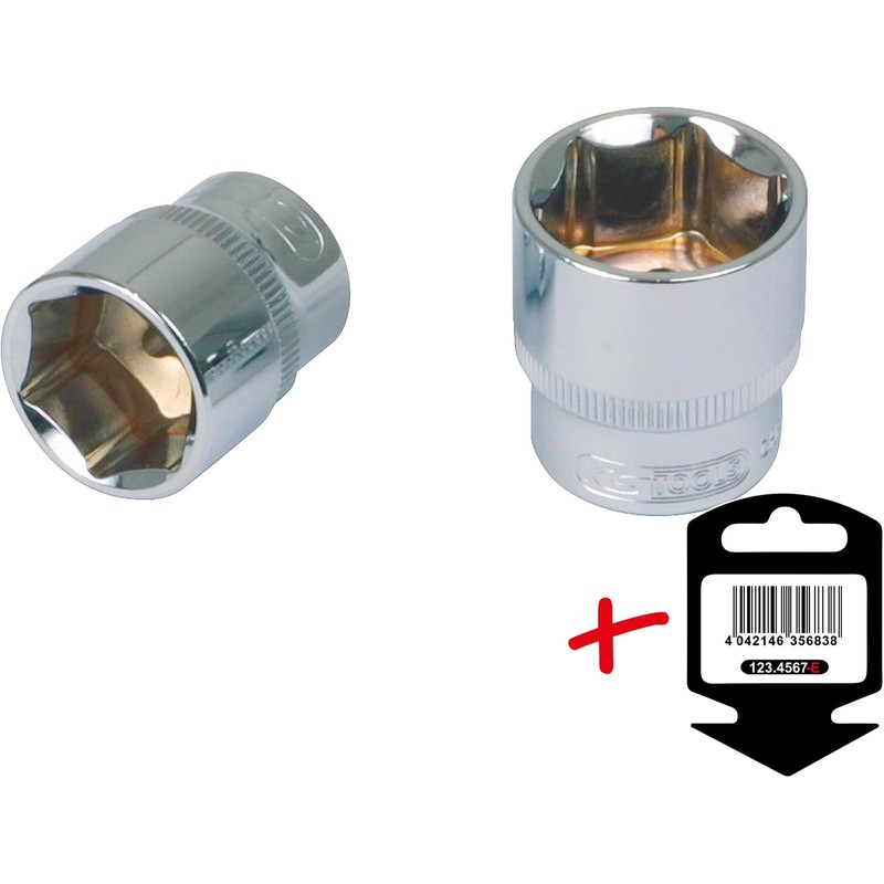KS Tools 3/8 Inch Chrome Plus Hexagonal Socket, 15 mm,