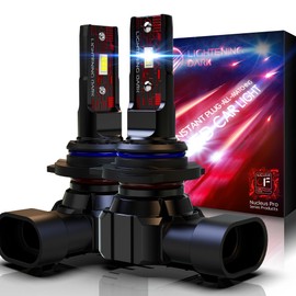 LIGHTENING DARK 9012 Light Bulb, HIR2 Fog Bulbs Extremely Bright 6500K Xenon White Wireless Fanless, Pack of 2