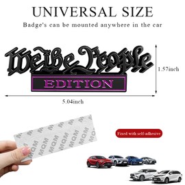 povtii We The People Edition Emblems, 3D Full Metal Car Decals with Strong Adhesive, Decoration Sticker to Highlight Yourself for Fender Tailgate, Car Accessories (Black+Purple)