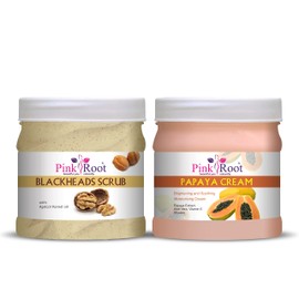 Pink Root Blackheads Scrub 500gm with Papaya Cream 500gm