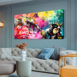 SIXTTART Graffiti Canvas Wall-Art for Living Room Large Size - Finger and Gorilla Wall Art - Kids Room Decor Ready to Hang Size 30" x 60"