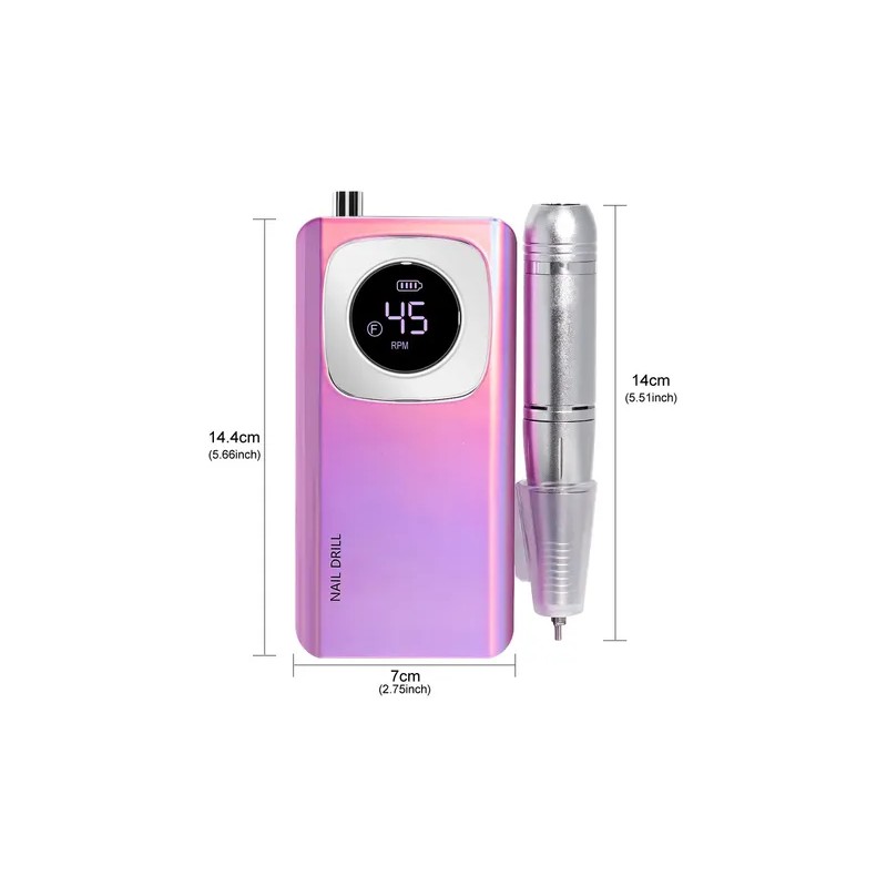Taladro De Uñas Eléctrico Profesional De 45000 Rpm Recargabl