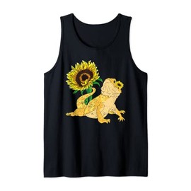 Yellow Sunflower Reptile Animal Lizard Pet Bearded Dragon Tank Top