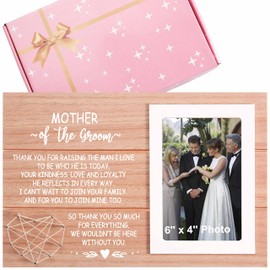 Picture Frame Gift for Mother of the Groom from Bride - Thank You for Raising the Man I Love - Wedding & Bridal Shower Gift for New Mom & Mother in Law