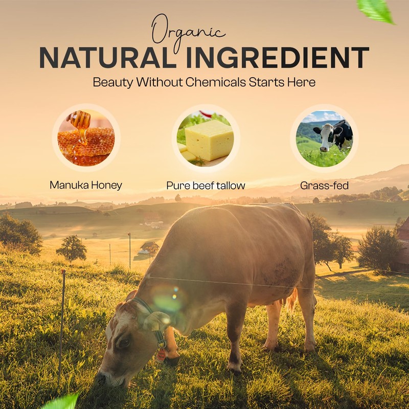 Beef Tallow For Skin – Grass-Fed, with Shea Butter, Manuka