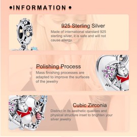HAEPIAR S925 Sterling Silver Charm for Bracelet Necklace Charm Dangle Bear Dog for Women Girls Birthday Gifts, Sterling Silver