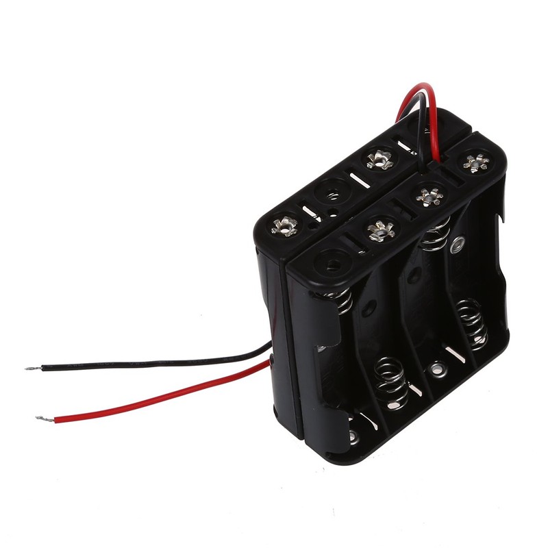8-AAA Battery Spring Clip Holder Case Plastic Box Tow Layers