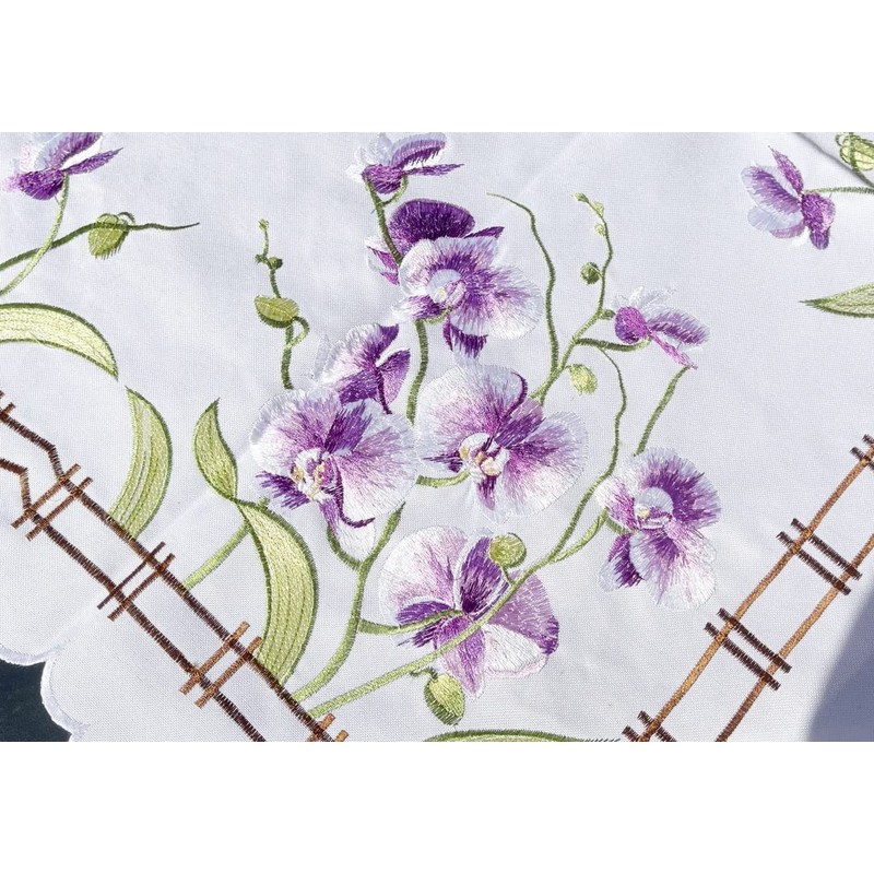 Tablecloth Table Cloth Orchid Flowers White Purple Spring Summer 85