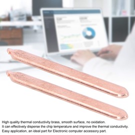 Pack of 2 Heatpipe, 80 mm Heat-Conducting Brass Tube, DIY Laptop, Notebook, CPU, GPU Heatsink, Flat Heatpipe