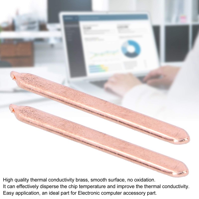 Pack of 2 Heatpipe, 80 mm Heat-Conducting Brass Tube, DIY