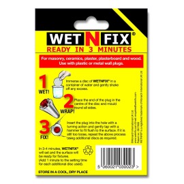 Wetnfix (20 Discs) - Fixing Wall Plugs Fast! No Need To Fill Or Redril