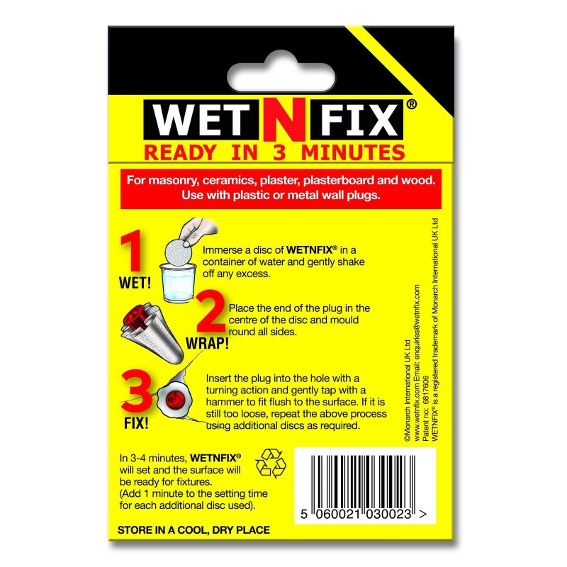 Wetnfix (20 Discs) - Fixing Wall Plugs Fast! No Need