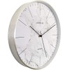 Lascelles London Brushed Chrome Metal Cased Wall Clock with Marble