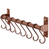 Dseap Pot Rack - Pots and Pans Hanging Rack Rail with 8 Hooks, Pot Hangers for Kitchen, Wall Mounted, Antique Copper