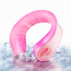 DICEVER OutCool U-Flex Neck Coolers, Migraine Shoulder Relief Tube Wraps Cap, Large Reusable Ice Packs for Injuries, Stress, Hangover, Summer Hot Flashes, Outdoor Working, Travel, Pink