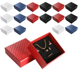WICHBEEN 16 Jewelry Gifts Boxes for Rings, Pendants, Earring, Necklaces, Cardboard Boxes with Padding for Christmas, Birthday, Anniversaries,Valentine’s Day, Mother’s Day and other festivals