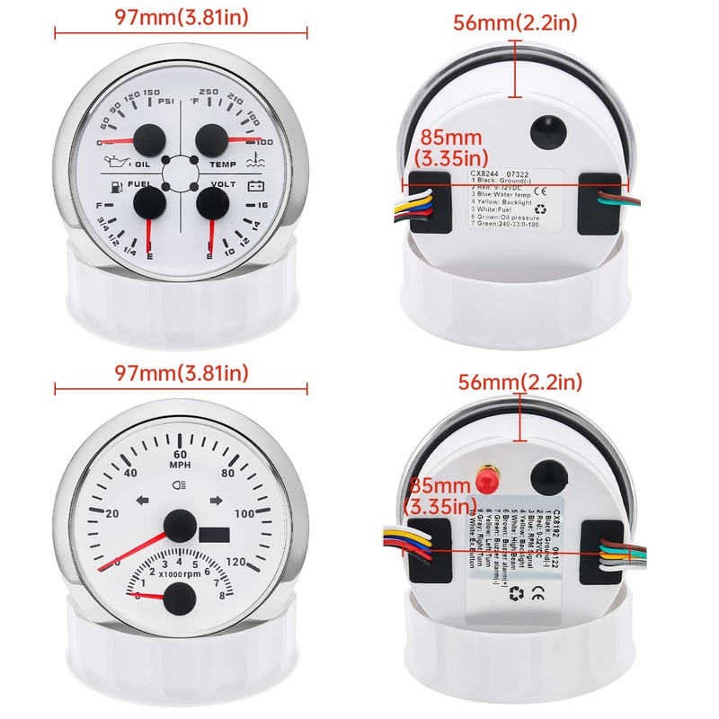 ARTILAURA GPS Speedometer Gauge Set - 2 in 1 GPS