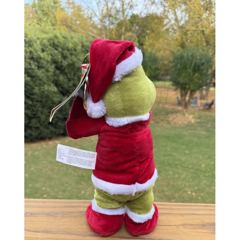 Gemmy Animated Dr. Seuss Plush Grinch Playing a Trombone You're