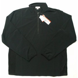 Grand Slam Men's Grand Slam Water-Repellent Stretch Half Zip Golf Pullover Caviar Black L