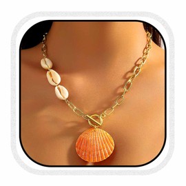 Fashband Boho Starfish Necklace, Colorful Beads, Shell Necklaces, Beach Necklace, Chains for Women, One Size, Beads, No Gemstone, Unit size, Pearl, No Gemstone