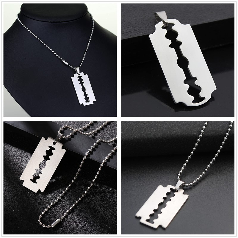 XHBTS Unisex Cross Earrings Stainless Steel Blade and Lock Pendant