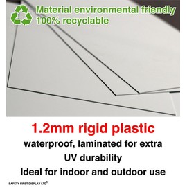 Safety harness must be worn beyond this point - safety sign - 1.2mm Rigid plastic for indoor/outdoor usage (300mm x 200mm) Viewing Distance within 7m.