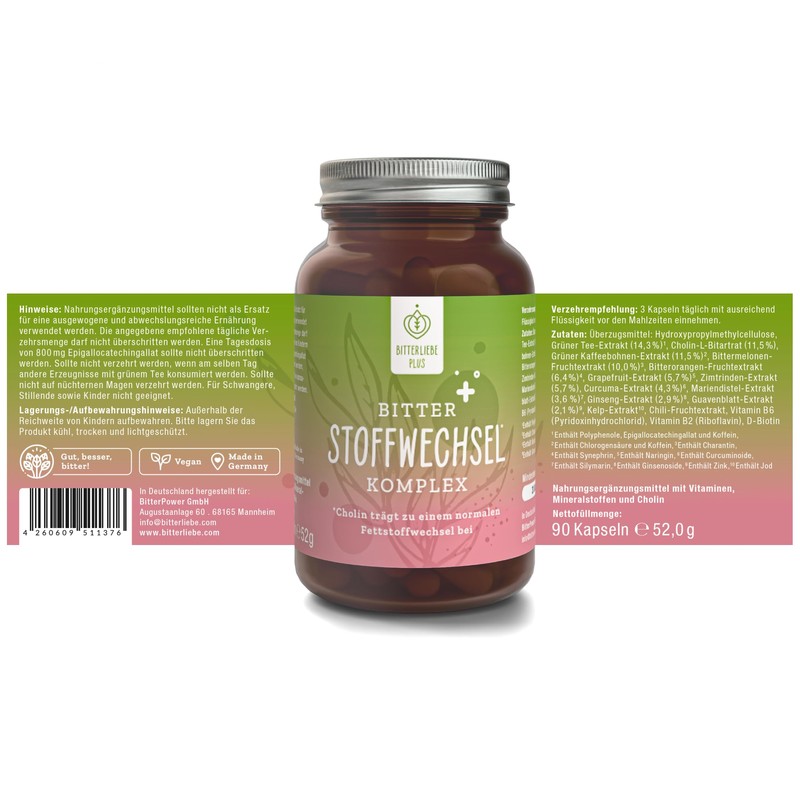 BitterLiebe Bitter Metabolism Complex - 90 High Dose Capsules with