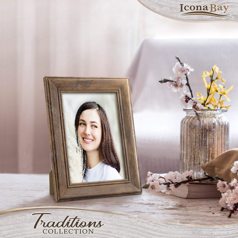 Icona Bay - 5x7 Chestnut Brown Picture Frame - Rustic