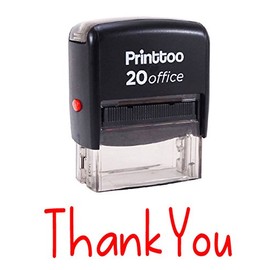 Printtoo Thank You Self Inking Rubber Stamp Office Stationary Custom Stamp-Red