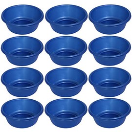 YBM HOME Round Plastic Wash Basin, 7 Quart, 1148 (12, Blue)