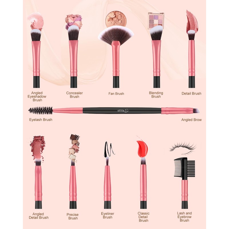 BESTOPE Pro Makeup Brush Set of 16 Foundation Blending Premium