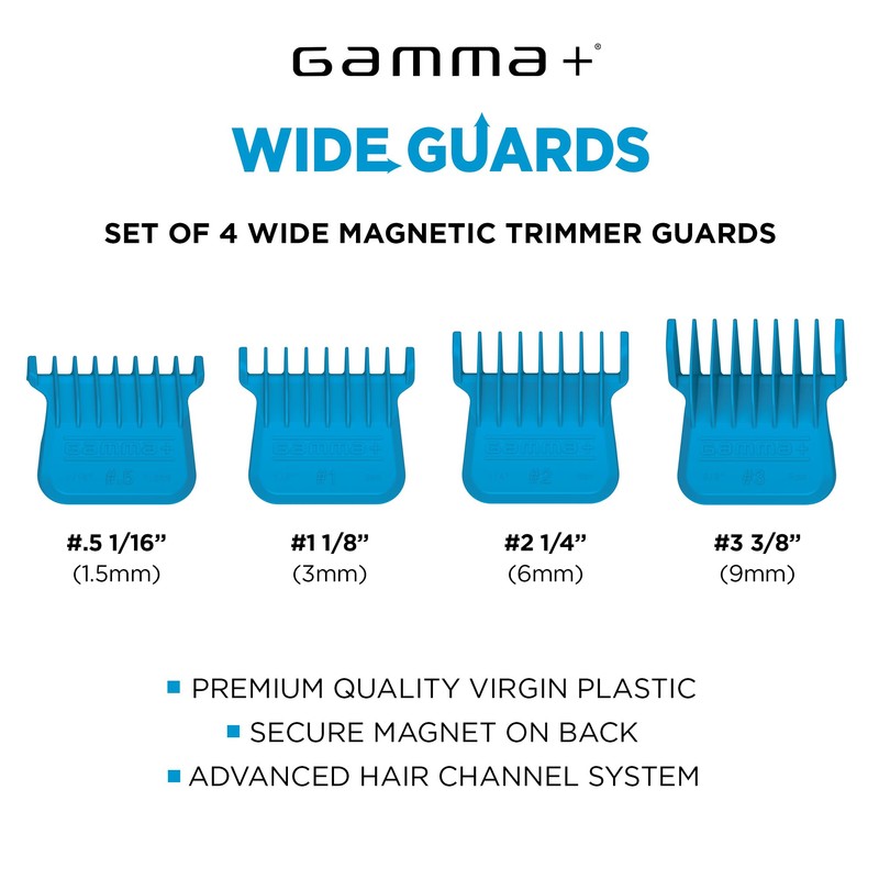 GAMMA+ Wide Magnetic Hair Trimmer Guards for GAMMA+ and StyleCraft