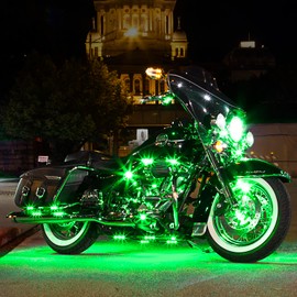 6 Compact Pods + 2 Flex Strips 7 Color Remote Control Motorcycle ATV Snowmobile LED Light Kit