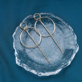 Aneneiceera Boho Large Bar Hoop Earrings Gold Circle Bar Drop Vintage Geometric Circle Rod Earrings Large Round Circle Prom Earrings Jewelry Gifts for Women Girls