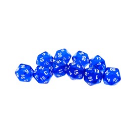 D20 Dice, 10 pcs Polyhedral Dices Set Clear 20 Sided Dices for DND MTG RPG Dungeons and Dragons Party Transparent Blue
