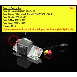 Navinio Rear View Back Up Reverse Parking Camera in License Plate Lighting (NTSC) for Mondeo Focus Hatchback Fiesta S-Max S Max 2010 2011 Kuga