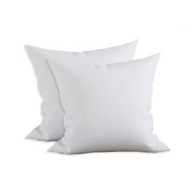 Elegant Comfort 2-Pack Pillow Insert Poly-Cotton Shell Siliconized Fiber Filling, 18 x 18, White 2 Count