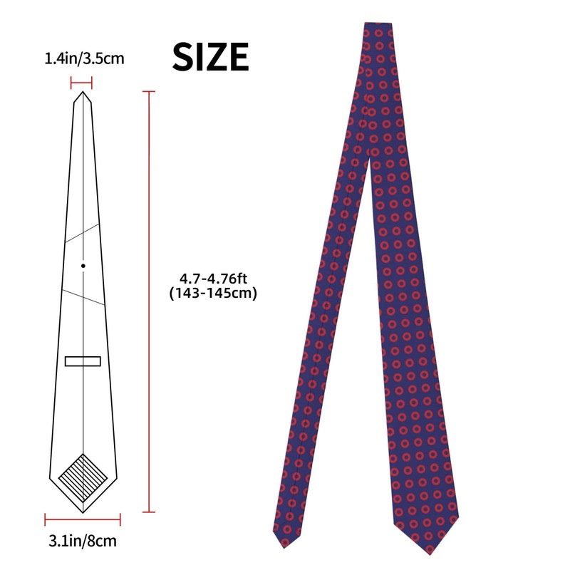 GUCGUSY Phish Red Donut Circles On Blue Mens Tie Men's